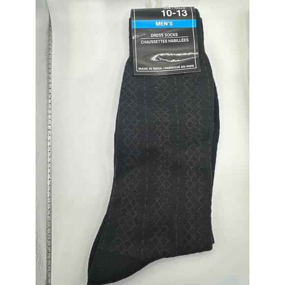 Mens Dress Socks 5 pair assortment. Grey, Blue, Black mens size 10-13 NWT - Picture 3 of 6